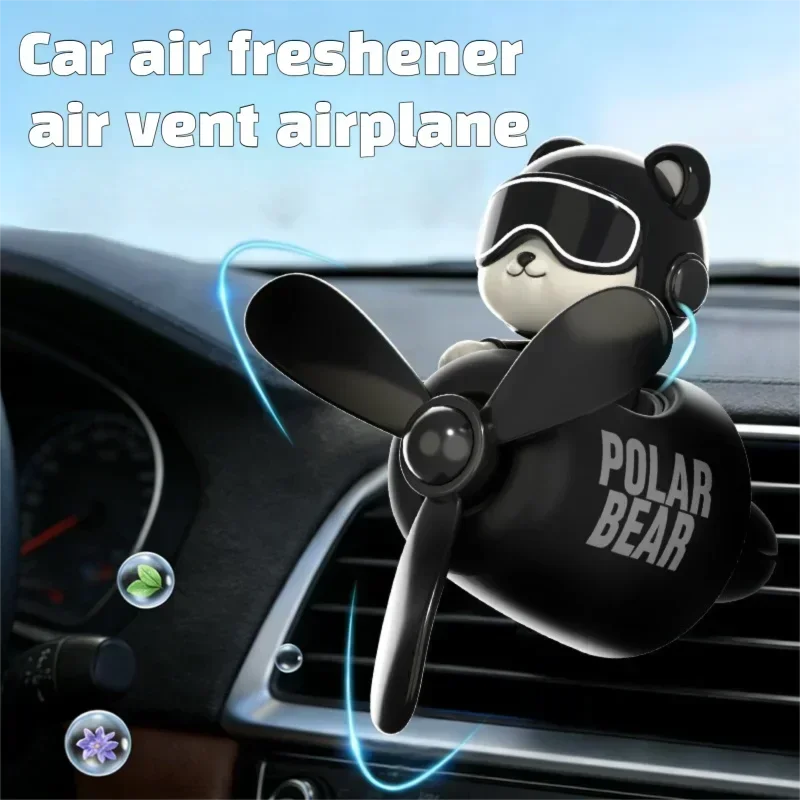 Pilot Bear Car Air Freshener Vent Clip | Cute DIY Perfume Diffuser for Car Air Outlet alternate view
