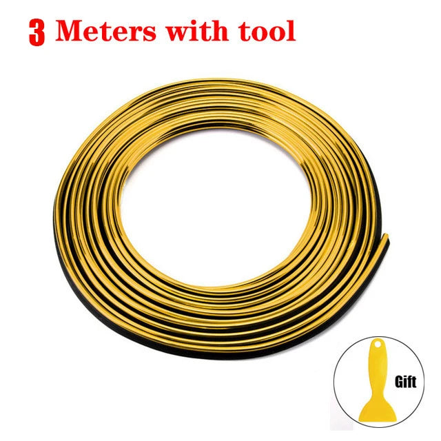 Car Moulding Decoration Flexible Strips1/3/5M Interior Auto Mouldings Car Cover Tri additional angle