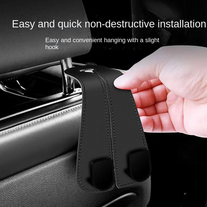 Car Headrest Hooks Hanger for Bags Seat Back Organizer Holder Clips Auto Fastener Hooks detail view