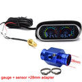 12V 24V Digital Water Temperature Gauge + Volt Water Temperature Sensor Head Plug Joint Pipe Sensor Radiator Hose Adapter 1/8NPT