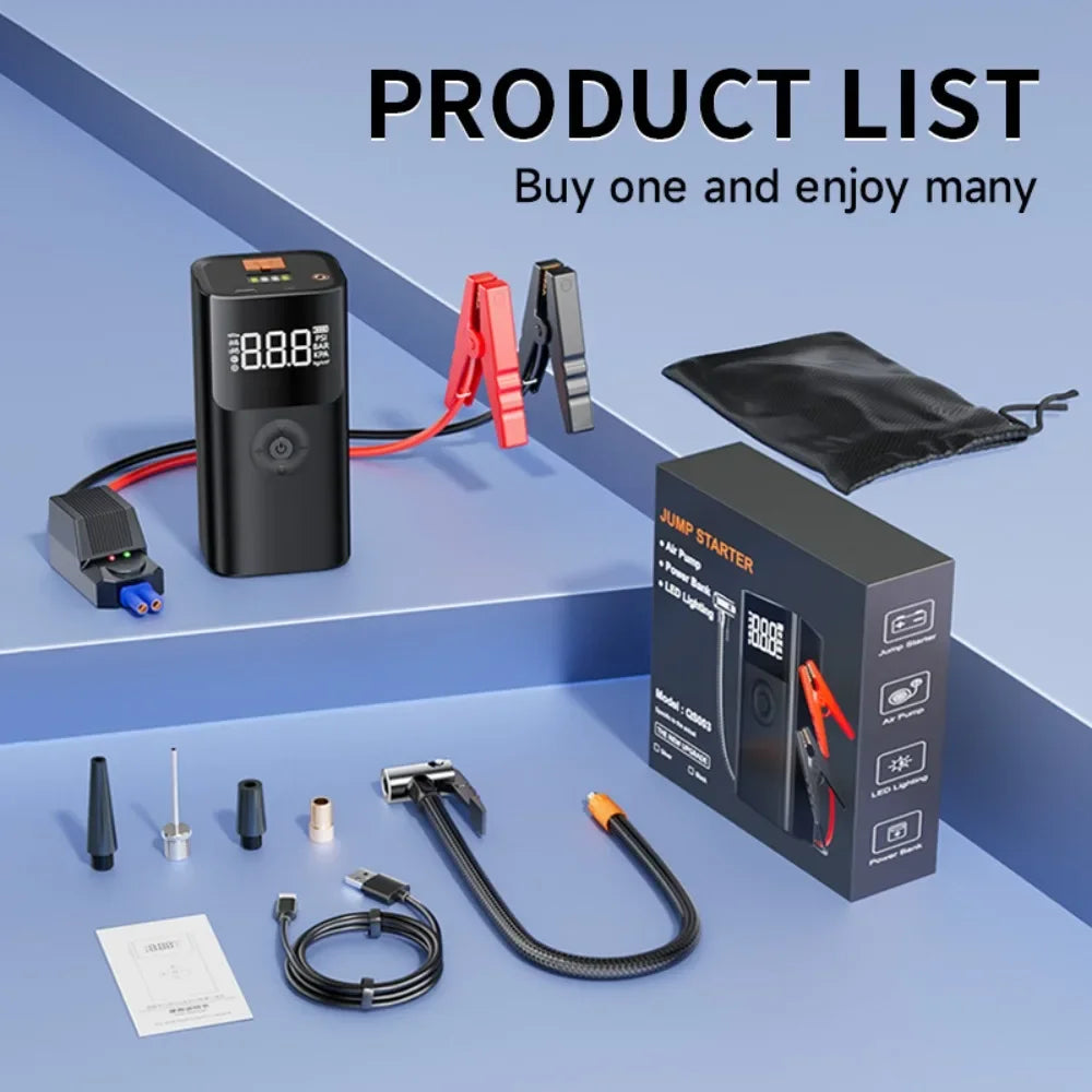 TCYATO Car emergency start power supply, vehicle-mounted inflation integrated machine, multi-functional starter