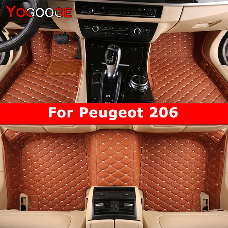 YOGOOGE Custom Car Floor Mats For Peugeot 206 Auto Carpets Foot Coche Accessorie