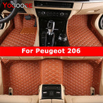 YOGOOGE Custom Car Floor Mats For Peugeot 206 Auto Carpets Foot Coche Accessorie
