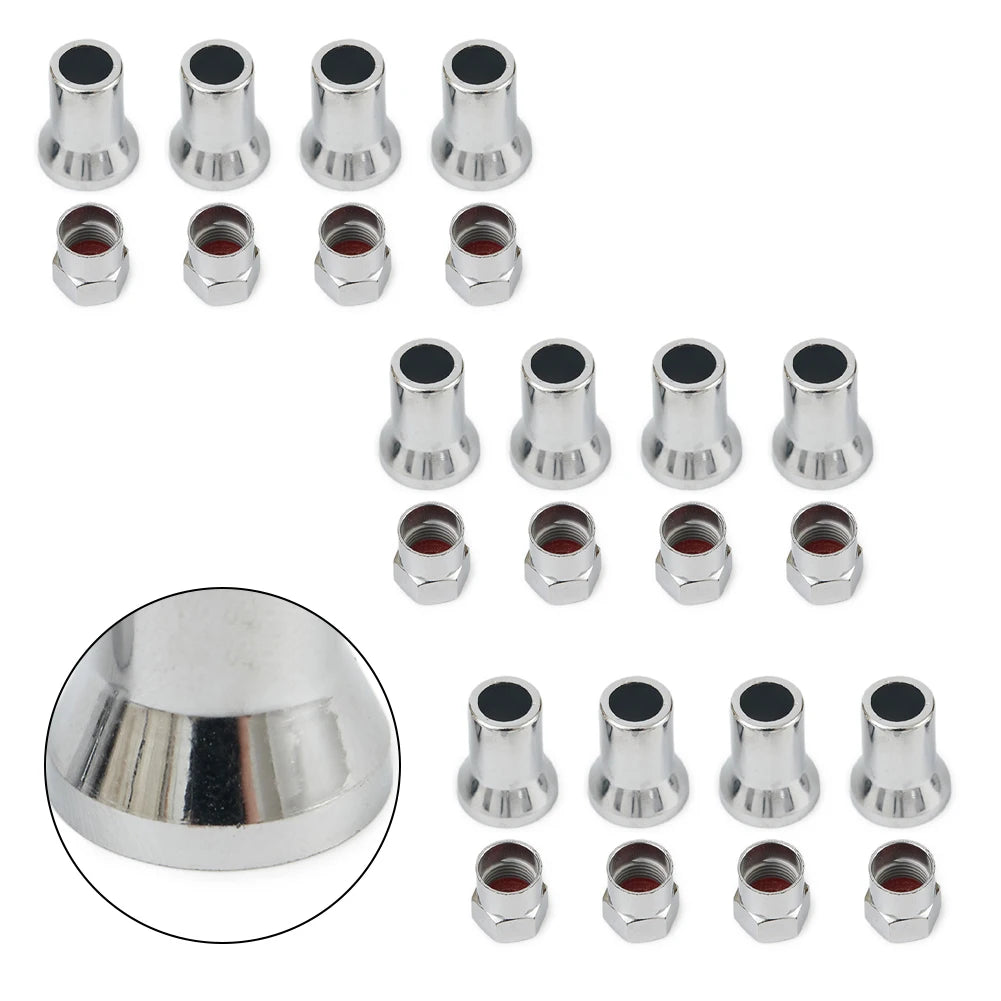 TR413 Chrome Tire Valve Stem Covers | 24-Pack Hex Sleeve Set for Car Truck SUV additional angle