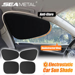 SEAMETAL Electrostatic Sun Visor for Car Side Window 4-Layer Sun Shade Curtains Anti-Glare UV-Blocker Auto Sun Protection Cover