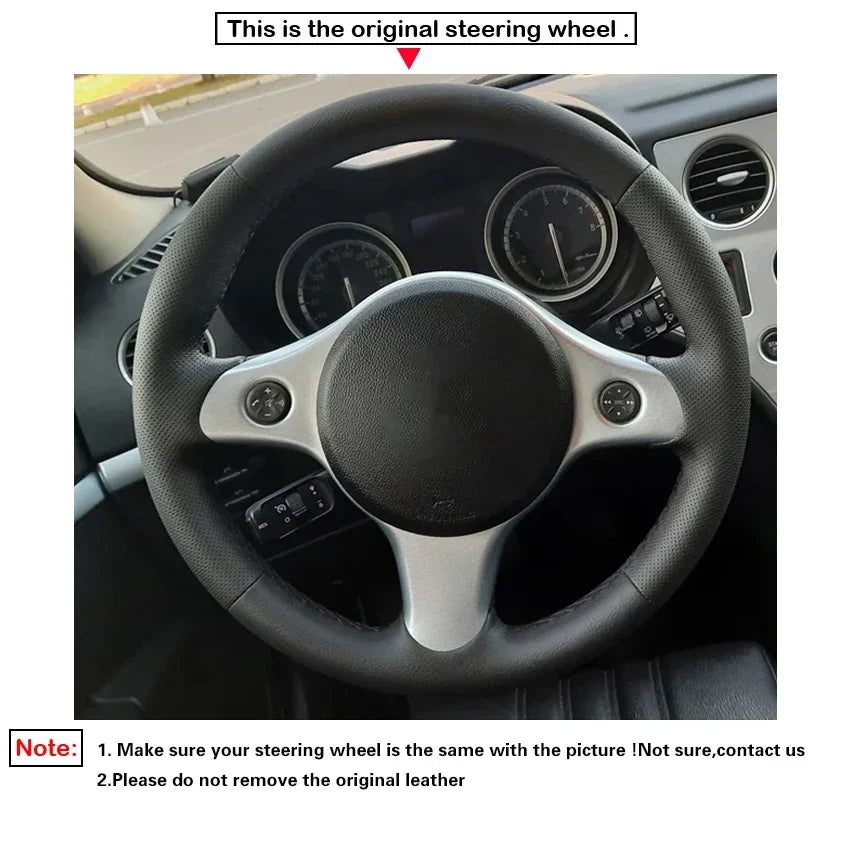 Black Faux Leather Car Steering Wheel Cover for Alfa Romeo 159 2005-2012 Brera Spider alternate view