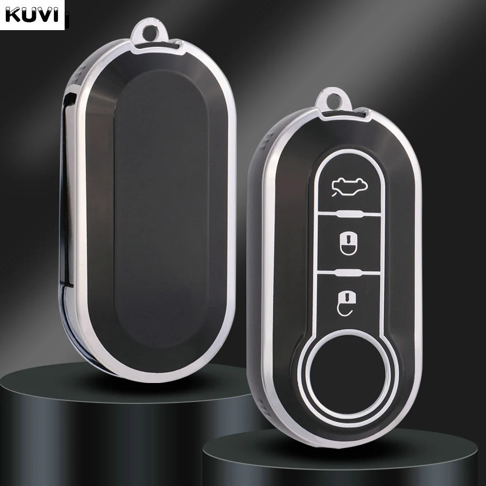 New TPU Car Flip Key Case Cover Shell For FIAT 500 Ducato Punto Panda Lancia Musa For Ci detail view