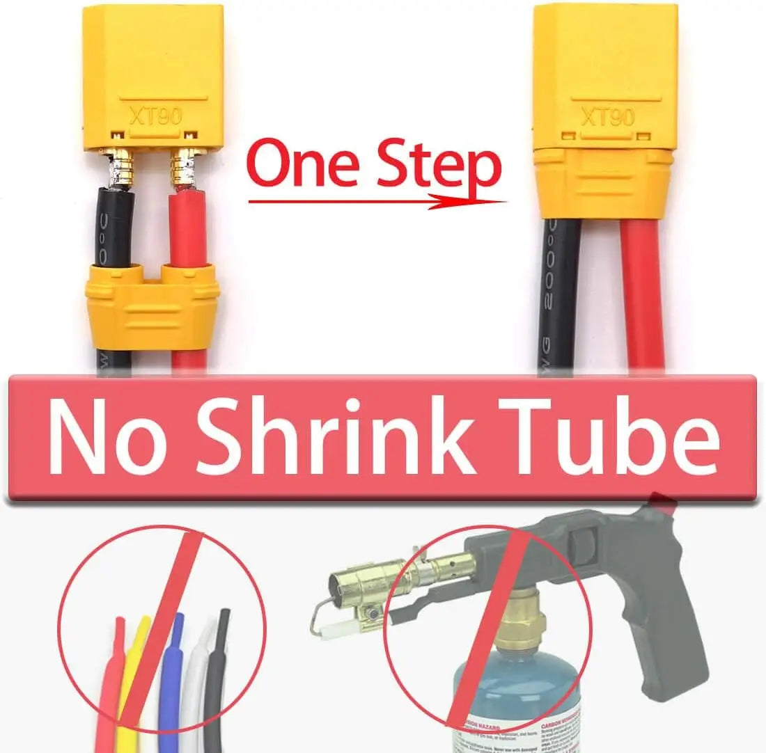 XT90 Male Female Bullet Connectors Copper Wire Plugs for RC Lipo Battery additional angle