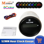 52mm Digital LCD Hourmeter | 8-Color Backlight Engine Gauge 9-32V for Marine
