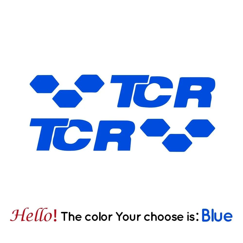 2pcs Universal TCR Vinyl Tuning Sticker For Car Side Decor Decal Honeycomb Auto Body S close-up view