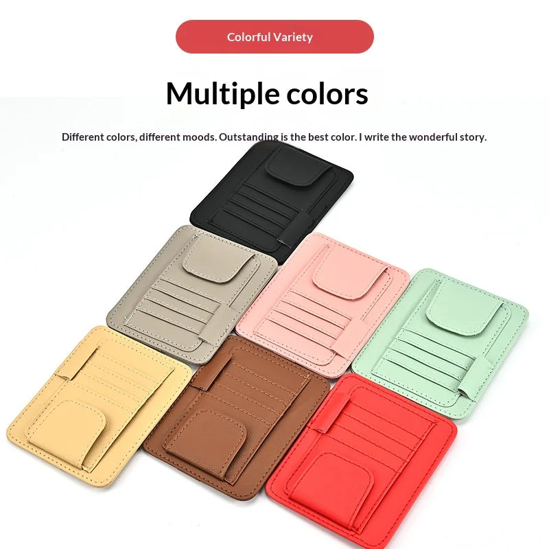 Car Sun Visor Organizer Storage Bag | Sunglasses Card Ticket Clip