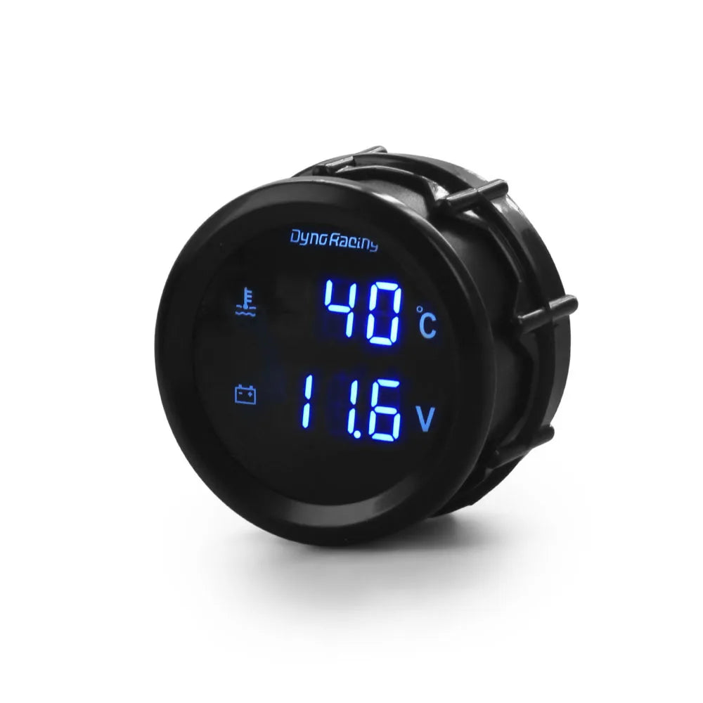 Dynoracing 2 inch 52mm 2 in 1 Digital Water Temp Gauge and Voltmeter | Blue LED Car G alternate view