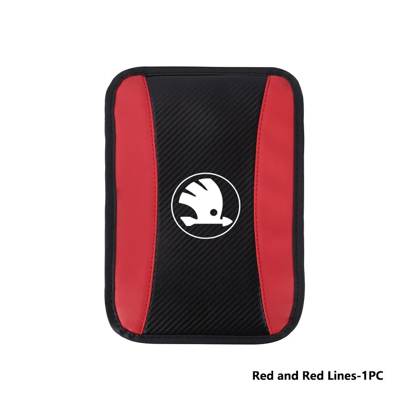 For Skoda Car Armrest Mat Center Console Arm Rest Protection Cushion Kamiq Karoq Octavia 2 3 Rapid Scala Kami Fabia VII VRS