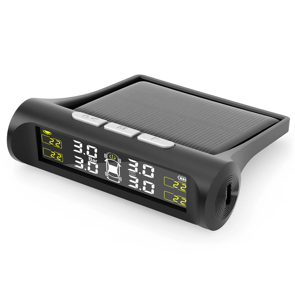 Smart Solar TPMS Car Tire Pressure Alarm Monitor System | 4 Internal Sensor Driving Sa close-up view