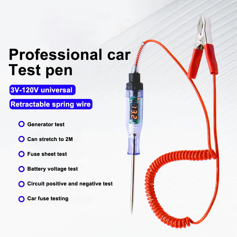 Car Tester Pen 5V-120V DC Voltage Circuit Test | Digital Display Diagnostic Tool lifestyle view
