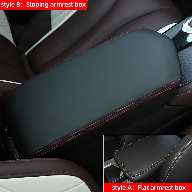 Central Control Armrest Storage Box leather cover Interior Accessories Fit For Geel additional angle