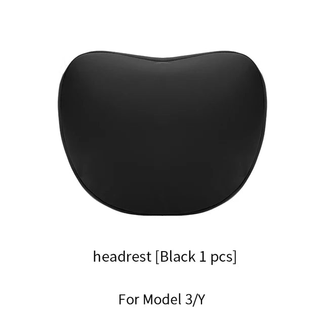 OULEX Tesla Model 3 & Model Y Nappa Leather Car Seat Neck Pillow – Ergonomic Memory F alternate view