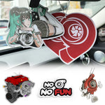 Newest JDM Style Performance Car Rearview Mirror Pendant Air Freshener Solid Paper Decoration Car Decoration Anime Turbo Decor