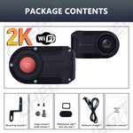 2K Motorcycle Dash Cam | IP66 Waterproof, WiFi, 170° Wide Angle alternate view