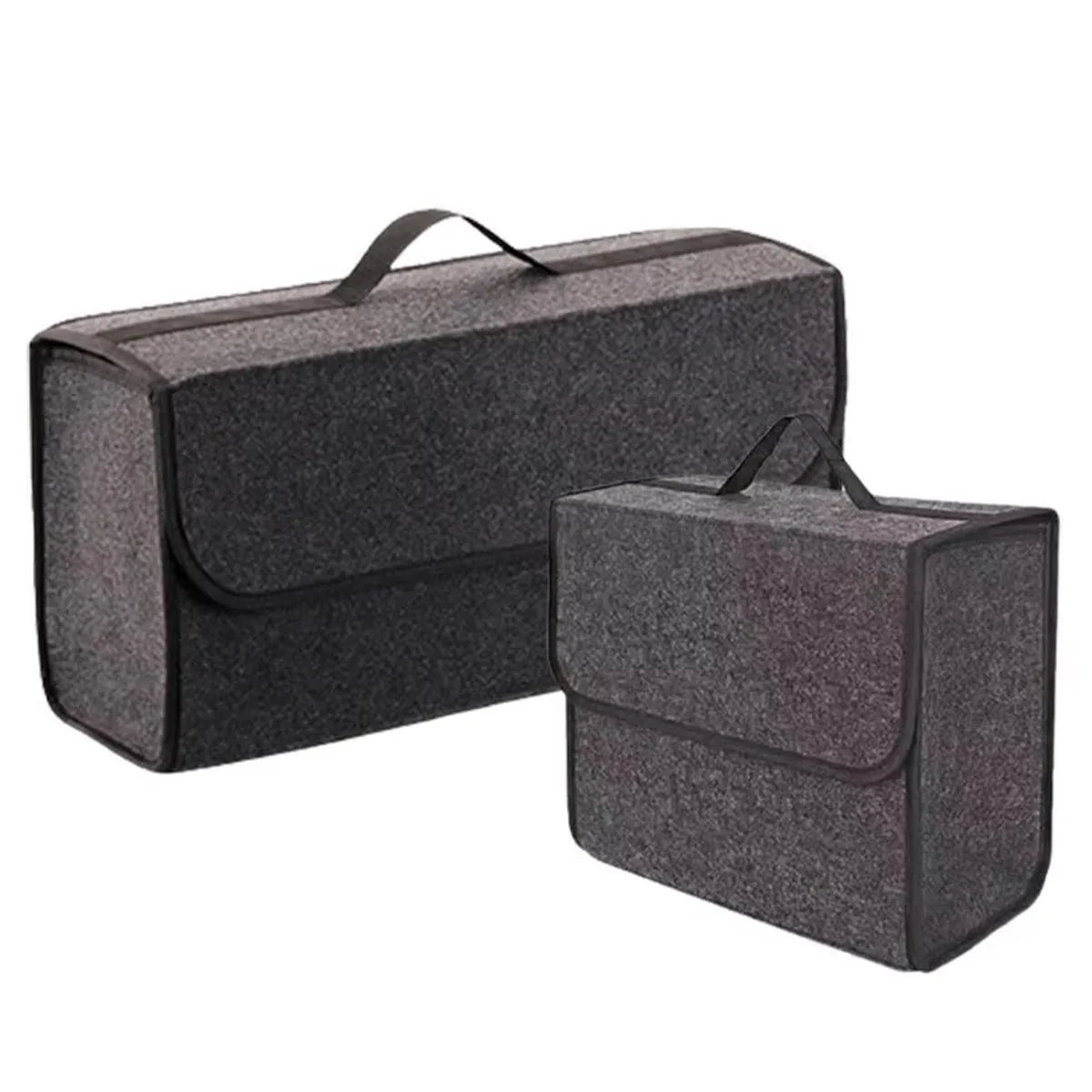 1PC Dark Gray Car Felt Storage Box Car Storage Bag Enlarged and Thickened Soft Felt St close-up view