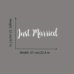 1 Set FunFrenzy Just Married Vinyl Decal Sticker - Matte Finish, Easy to Apply & Remo alternate view