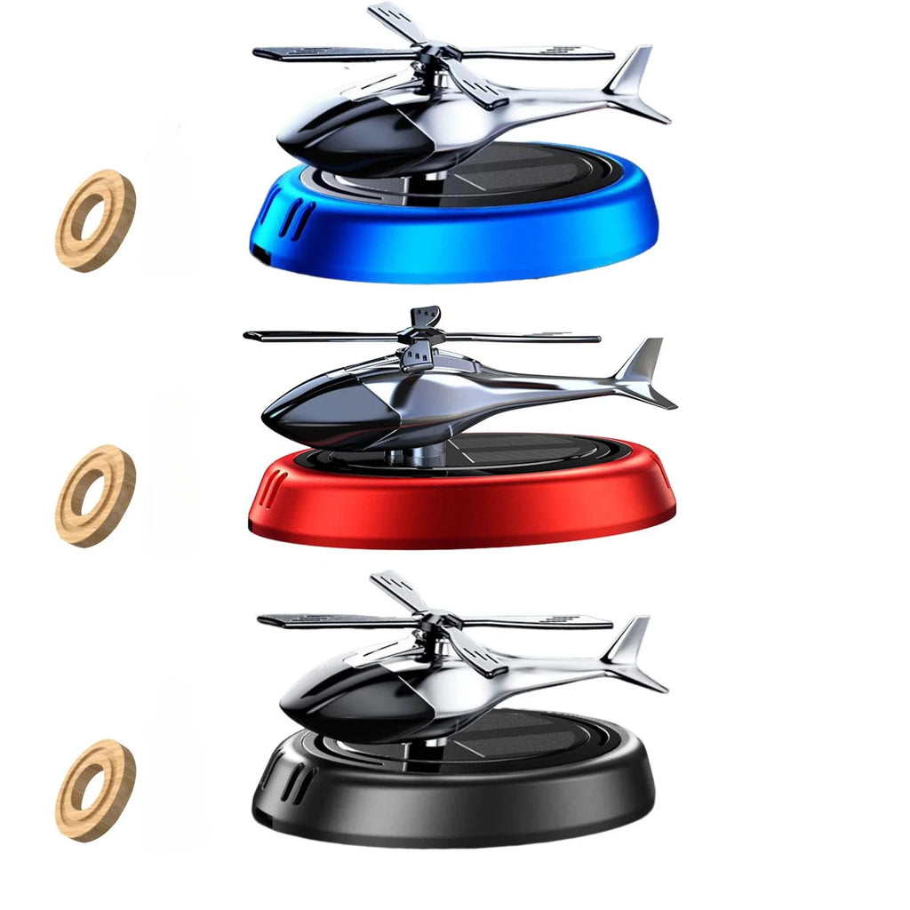 Solar Car Air Freshener Helicopter Decor | Solar Rotating Aromatherapy for Car Interi lifestyle view