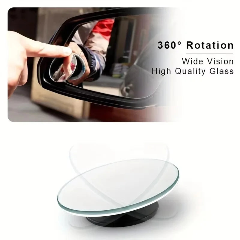 Universal Rimless Blind Spot Mirror 360 Adjustable Convex Rearview Wide Angle Mirror For Car Parking Reverse Safety Driving