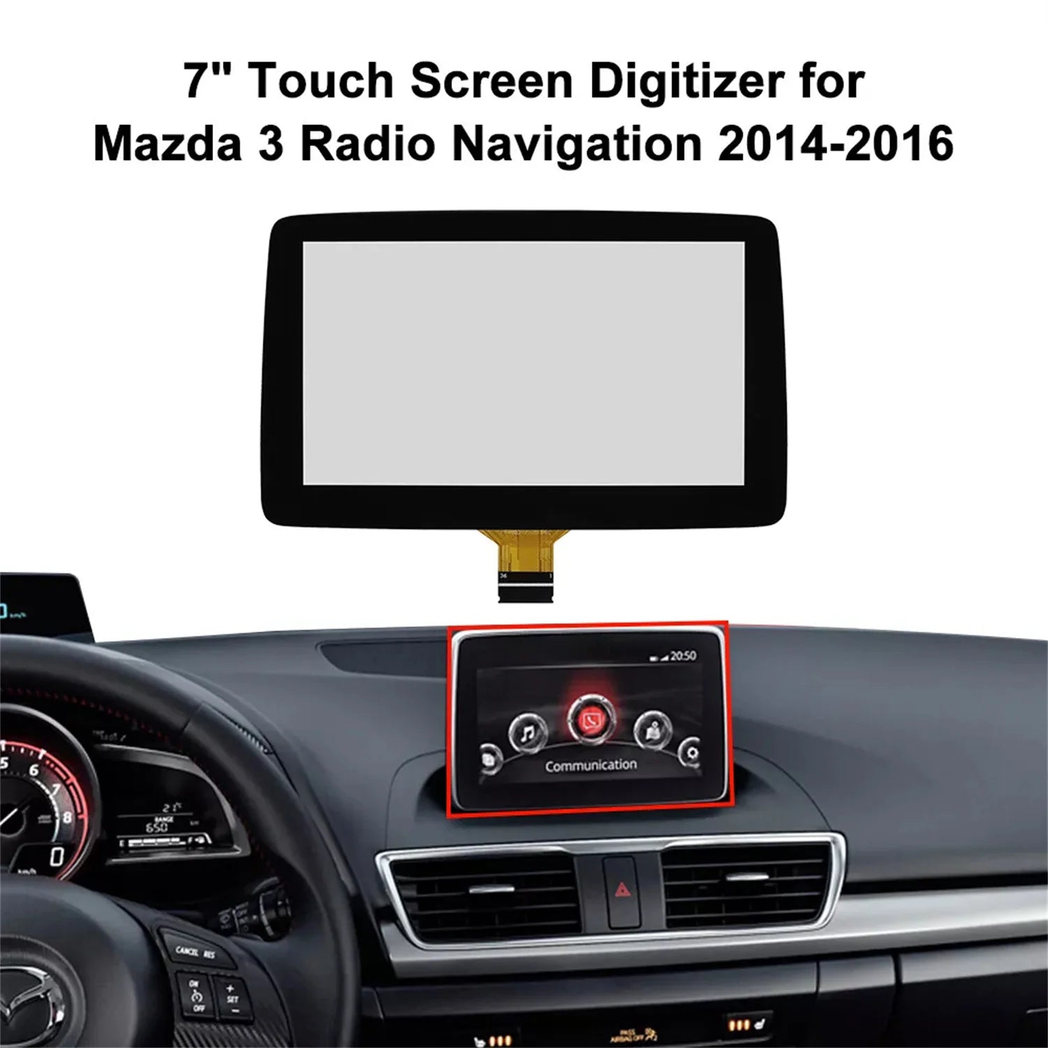 1pc 7 Inch Touch Screen Digitizer TM070RDZ38 for Mazda 3 CX-3 MX-5 Radio Navigation additional angle