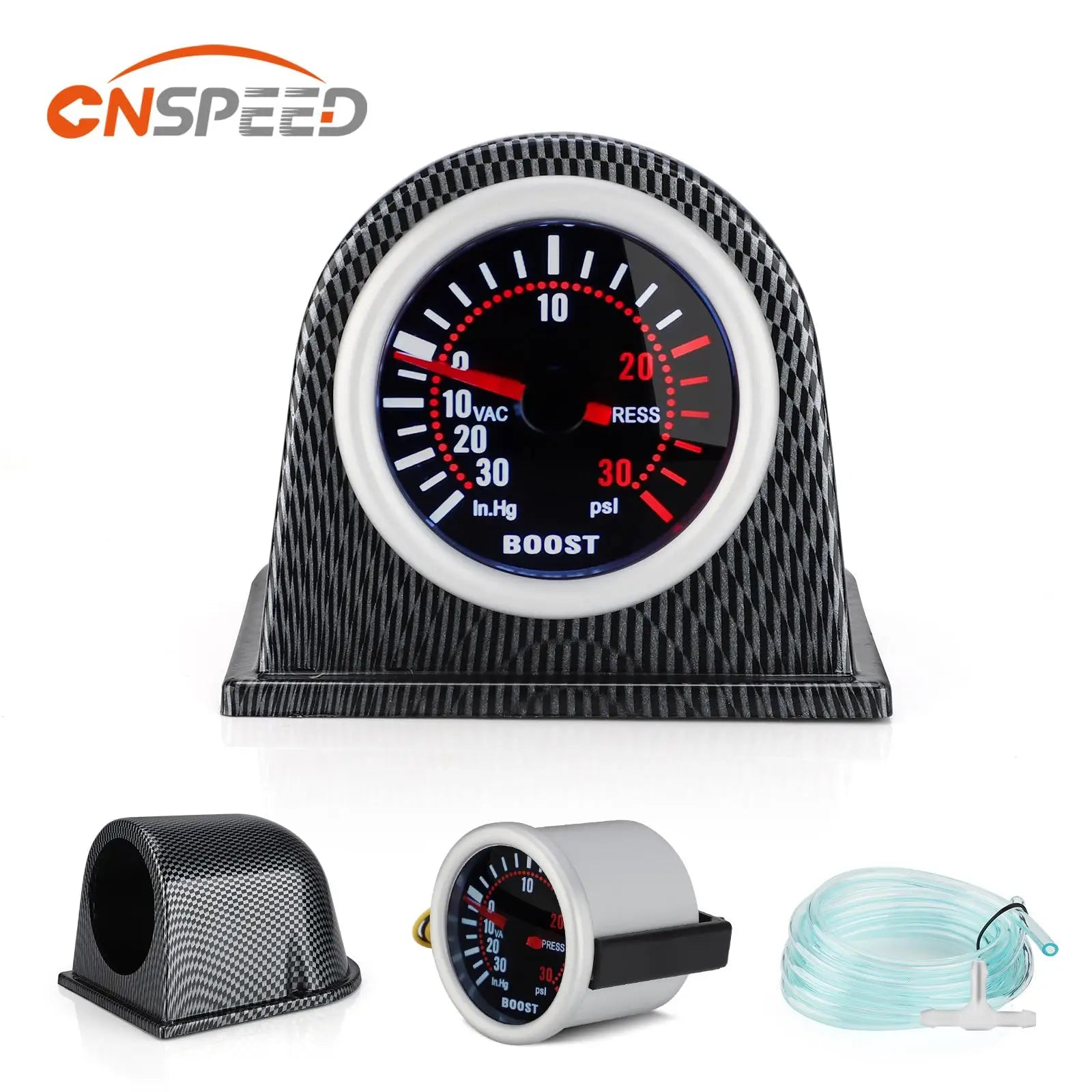 Universal 52mm Car Turbo Boost Gauge | LED Digital Pointer with Smoke Lens
