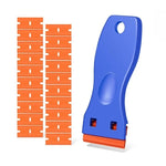 1Set Car Window Glass Clean Scraper Car Sticker Remover Plastic Razor Blade Label Clea close-up view