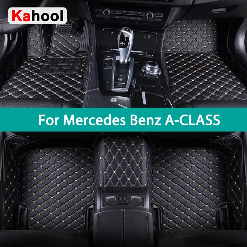KAHOOL Custom Car Floor Mats For Mercedes Benz A-CLASS W169 W176 W177 2004-2023 A140-A250 Auto Carpets Foot Coche Accessorie