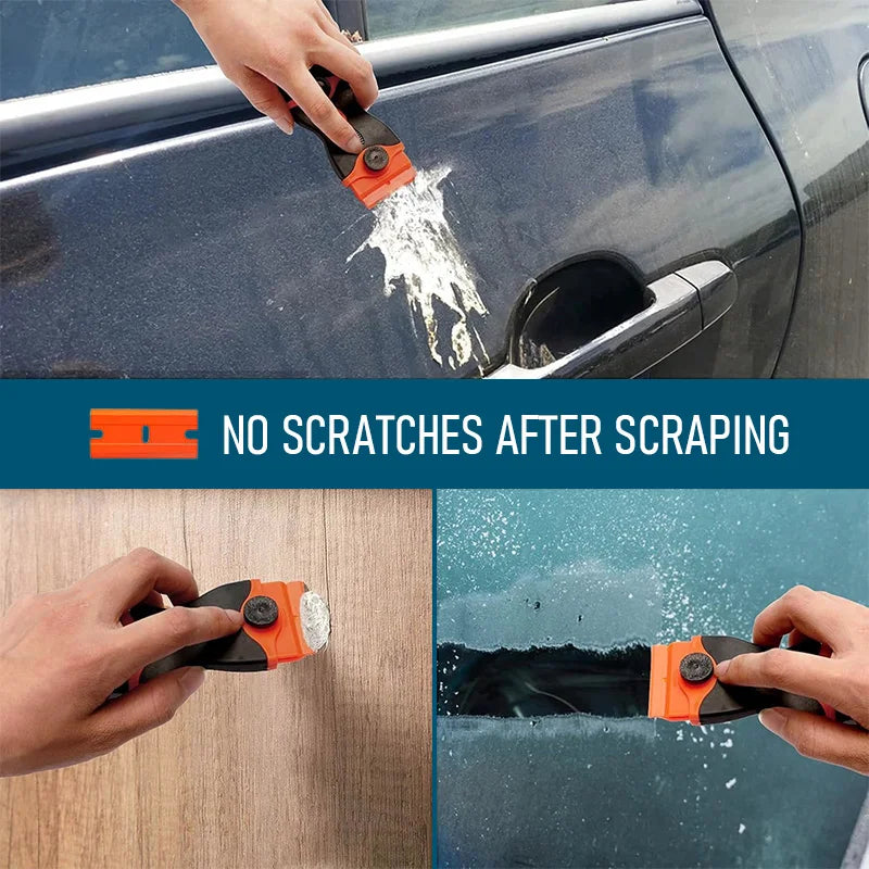 Auto Glass Cleaning Scraper Tool for Car Windows Stickers Non Scratch Scraper with Metal detail view