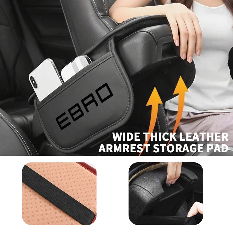 Leather Car Armrest Storage Bag Auto Center Console Protective Pad Auto Accessories For Ebro S400 S700 S800 Jaecoo J7 J8 Omoda 5
