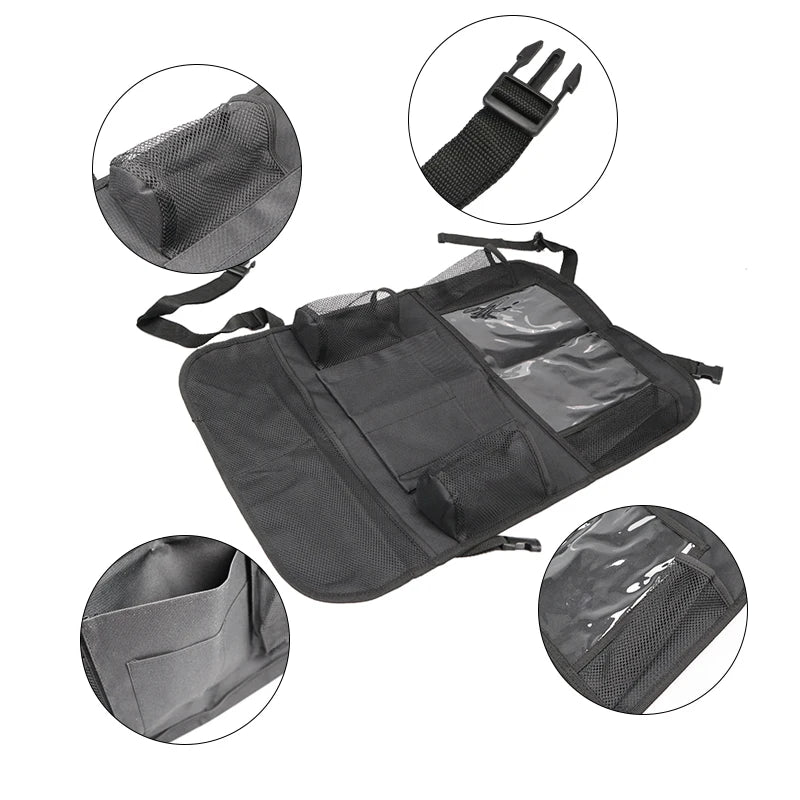 Car Seat Back Organizer 9 Storage Pockets with Touch Screen Tablet Holder for Kids
