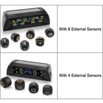 4/6 Sensors TPMS Tire Pressure Monitoring System | Solar Wireless Car Tire Pressure M alternate view