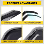 4Pcs Side Window Deflectors Rain Guards for Jeep Wrangler JL 2018-2023 | In-Channel V alternate view