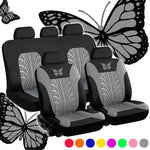 Car Seat Cover Full Set Universal Polyester Butterfly Pattern Embroidery alternate view