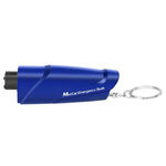 Car Emergency Hammer Keychain Window Breaker Seat Belt Cutter close-up view