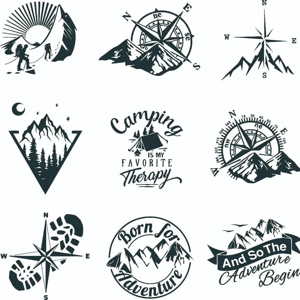 Car Sticker Creativity 10 Styles Adventure Sports Compass Vinyl Decals Car Bumper Body Rear Window Glass Decorative Decals
