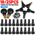 10/25Pcs TR412 Snap-in Black Rubber Tubeless Tire Valve Stems for ATV Car Motorcycle | Durable Tubel