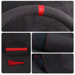 Universal Suede Car Steering Wheel Cover DIY Hand Sewing Soft Leather Braiding Cover For detail view