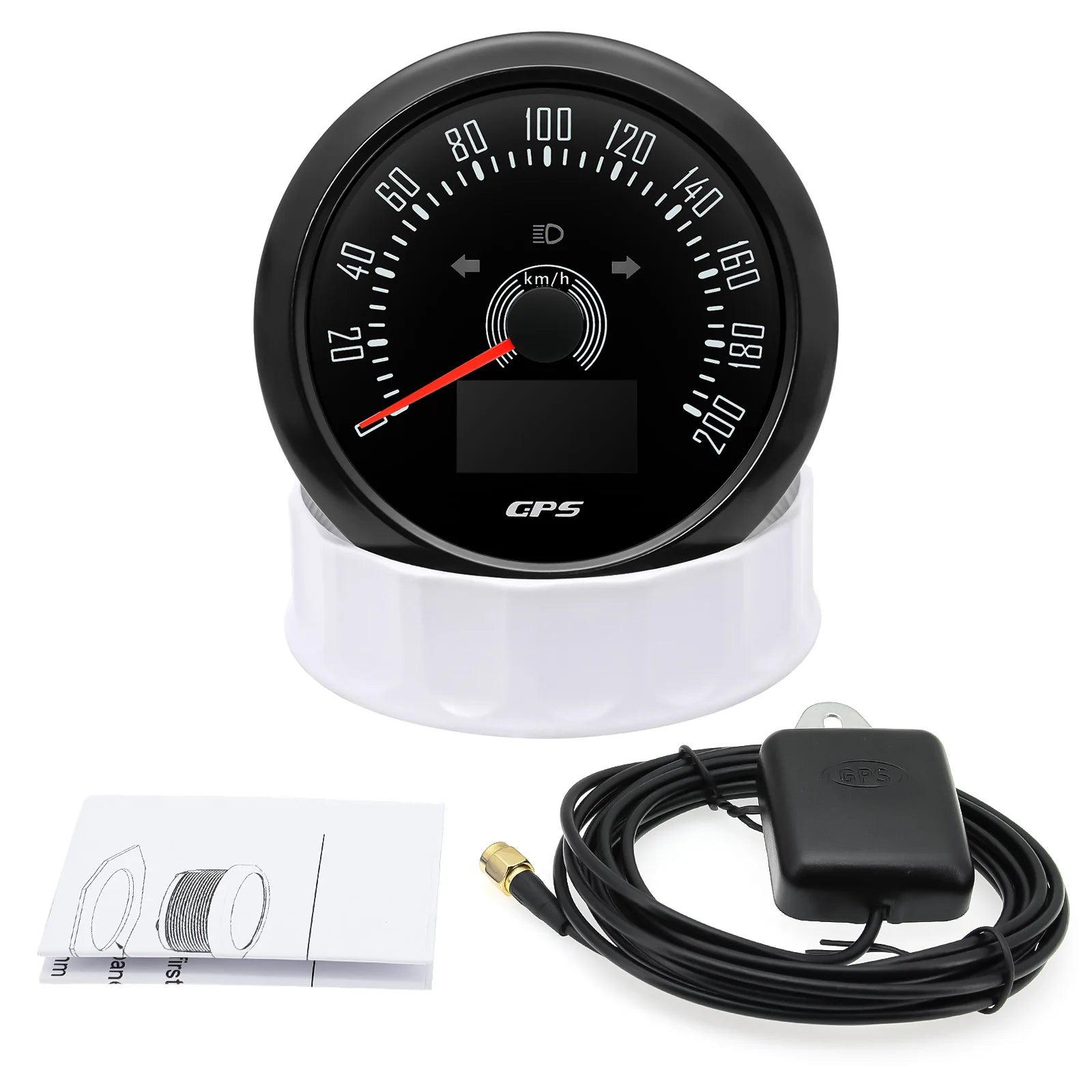 85mm GPS Speedometer 0-160 MPH 0-200 KM/H with 7 Color Backlight | Digital Speed Gauge f detail view