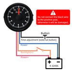 52mm Waterproof Clock Gauge 0-12 Hours | Red Blue White Backlight Hourmeter for Car Truc detail view