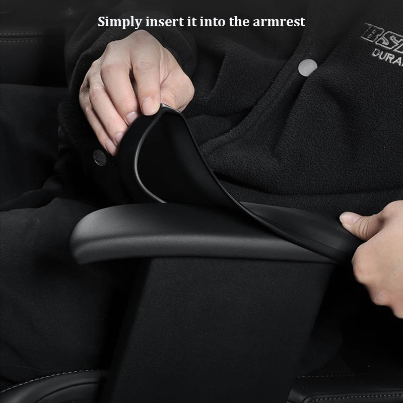 For Tesla Model YL Six Seats Second Row Armrest Protective Cover Silicone Handrail additional angle