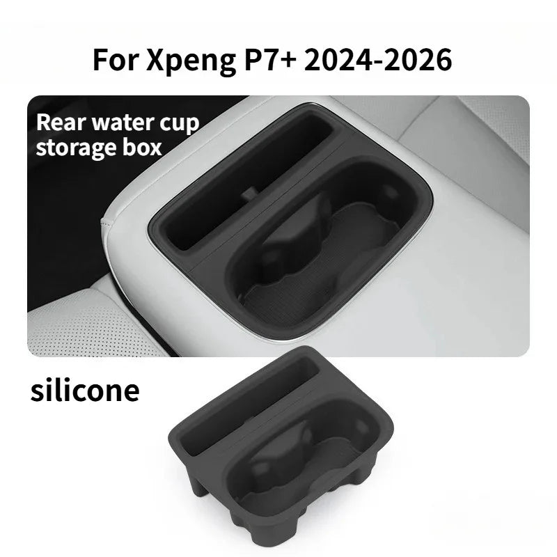 For Xpeng P7+ 2024-2026 Car Central Armrest Storage Box Wireless Charging Silicone Pad L detail view