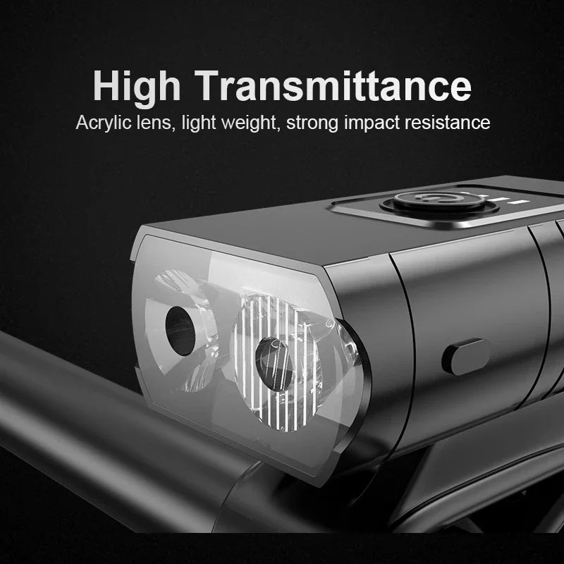 X-TIGER Bike Light Set Front Light with Taillight USB Rechargeable Easy Install 6 Modes detail view