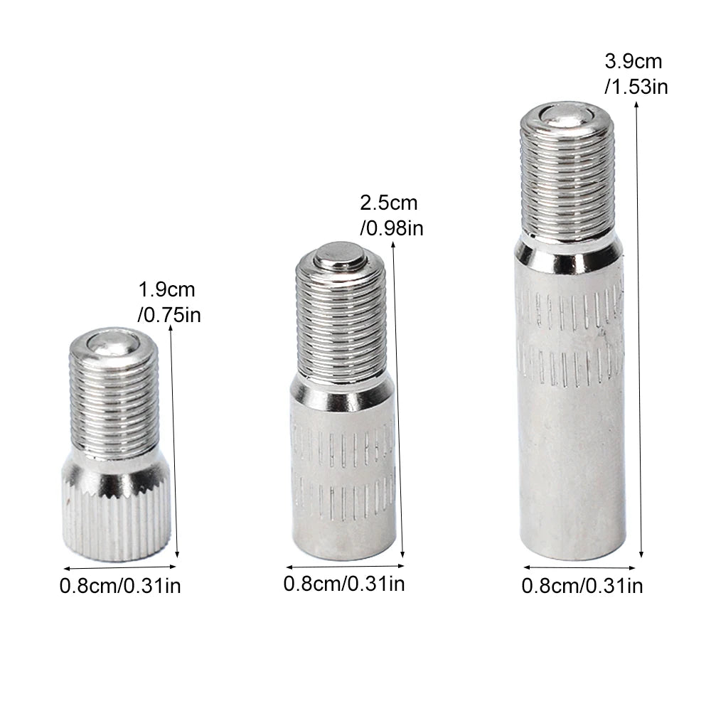 Screw-on Valve Cap Stem Extension | Chrome Plated Brass Tire Valve Adapter detail view