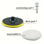 6-Piece Industrial Polishing Kit Polishing Pad Car Waxing Sponge Disc Car Paint Care Car Gadgets