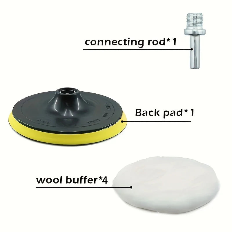 6-Piece Industrial Polishing Kit Polishing Pad Car Waxing Sponge Disc Car Paint Care Car Gadgets