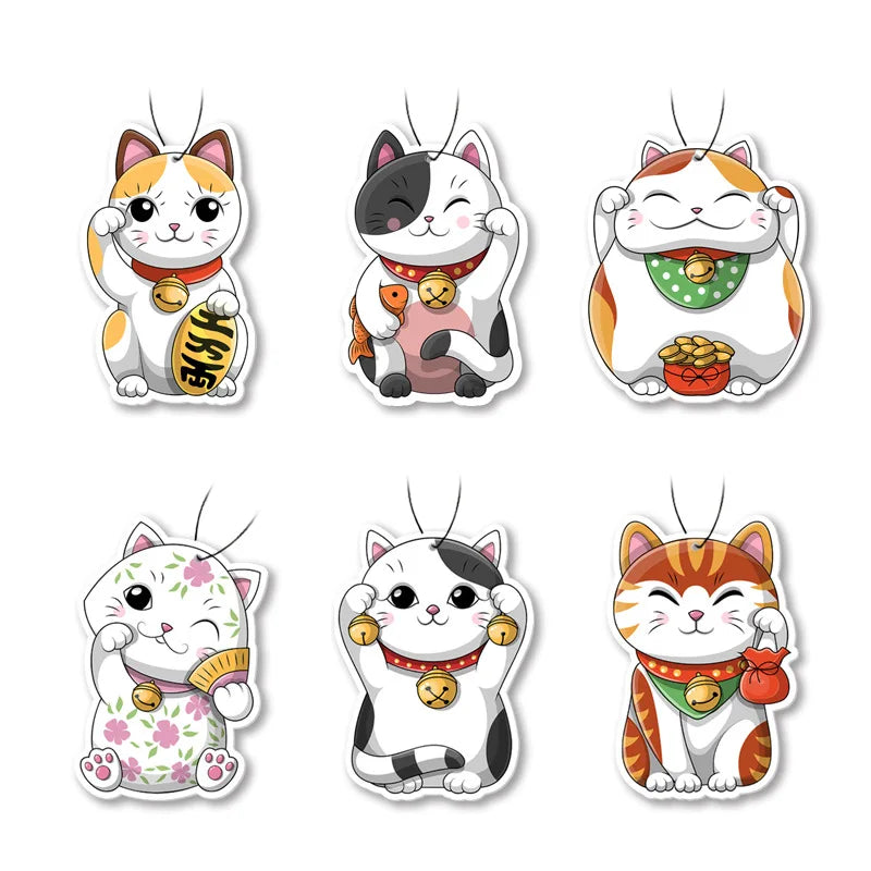 6Pcs Air Freshener Car Perfume Natural Scented Paper Auto Hanging Decoration Fragrant Tablets Aromatherapy Accessories Interior